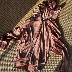 Women's Velvet Hoodie in Rusty Rose